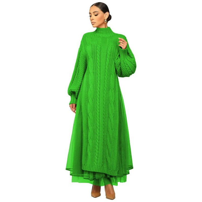 WOMEN FASHION 2PCS SWEATER DRESS SET