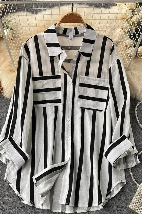 Striped buttoned up shirt