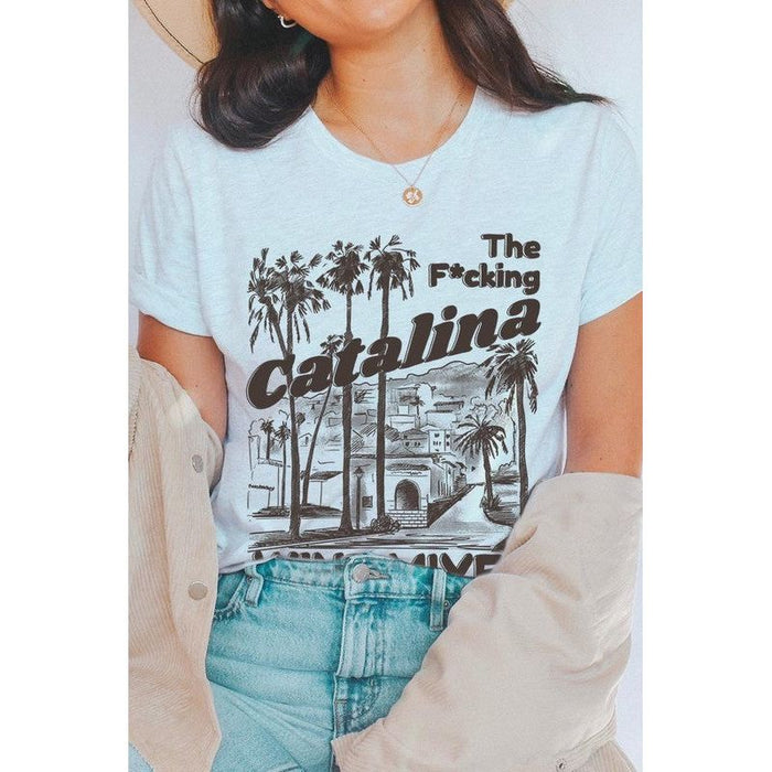 Catalina Wine Mixer Palm Tree Graphic T Shirts