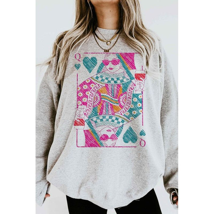 Queen Of Hearts Graphic Sweatshirt