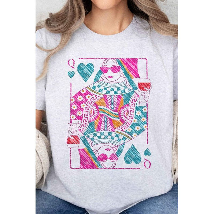 Queen Of Hearts Oversized Graphic Tee