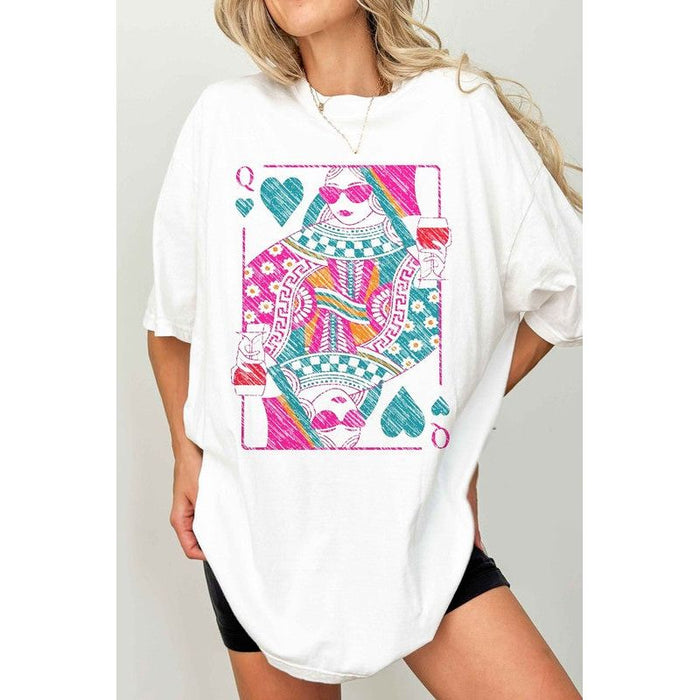 Queen Of Hearts Oversized Graphic Tee