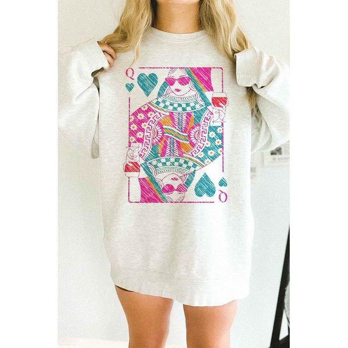 Queen Of Hearts Oversized Sweatshirt