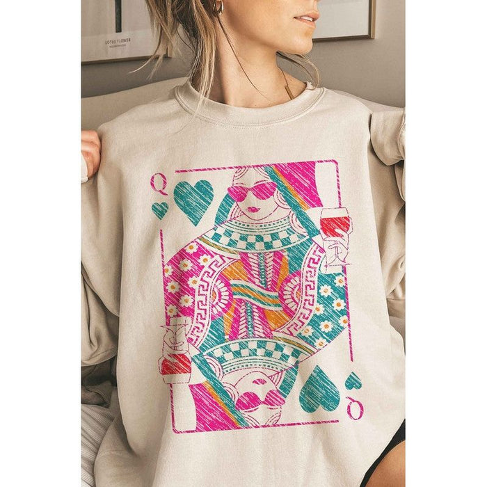 Queen Of Hearts Oversized Sweatshirt