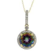 Bids.com Mystic Fire Topaz Fashion Pendants 14KT Yellow Gold Pendants
