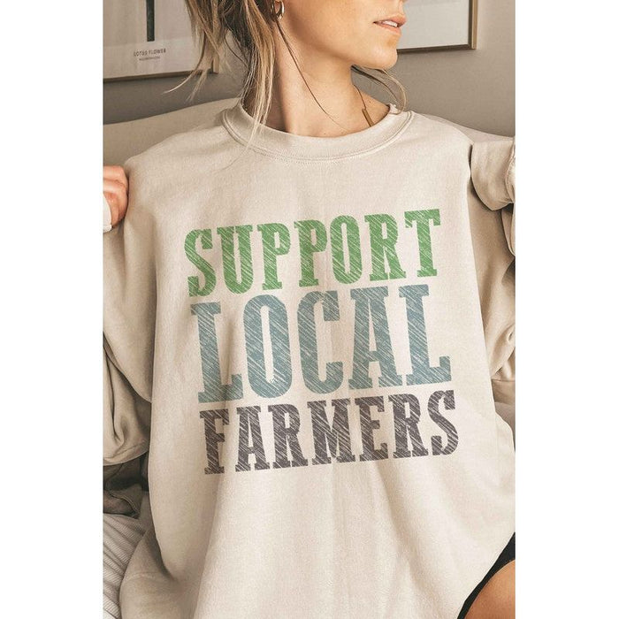 Support Local Farmers Oversized Sweatshirt