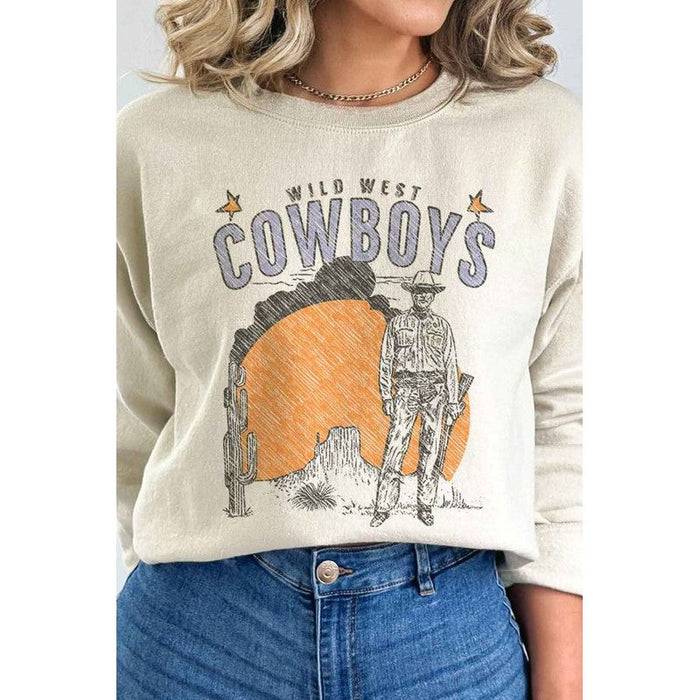 WILD WEST COWBOYS WESTERN GRAPHIC SWEATSHIRT