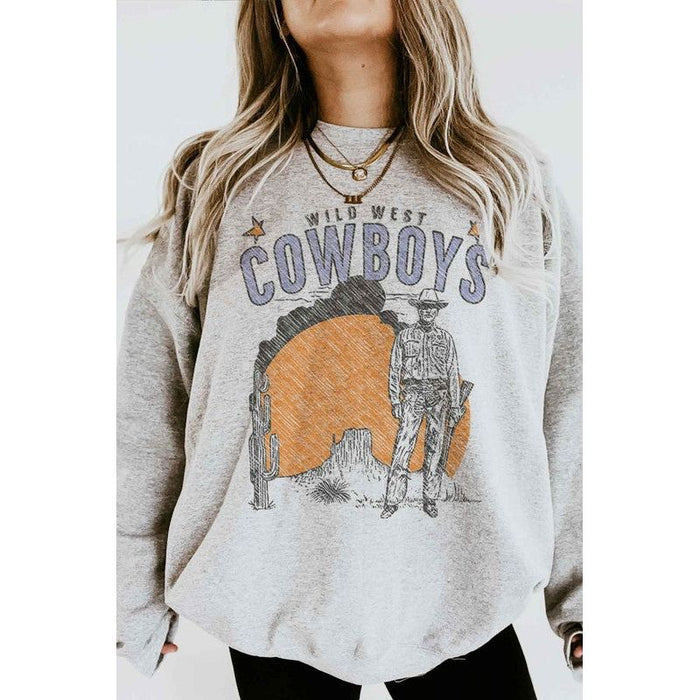 WILD WEST COWBOYS WESTERN GRAPHIC SWEATSHIRT