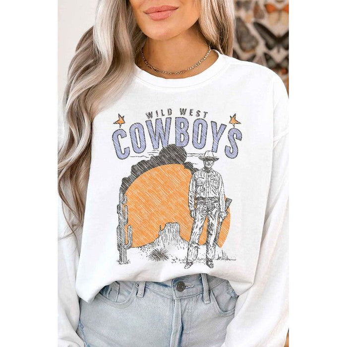 WILD WEST COWBOYS WESTERN GRAPHIC SWEATSHIRT