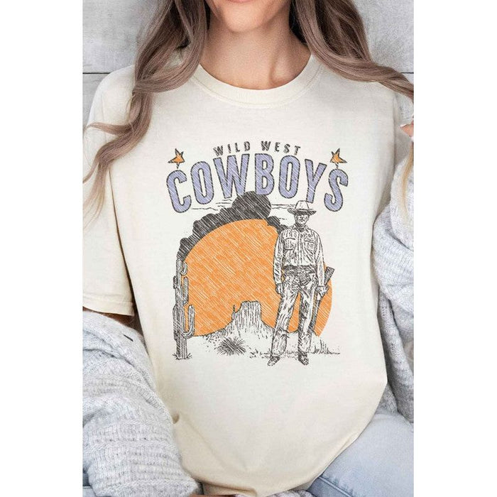 WILD WEST COWBOYS WESTERN OVERSIZED GRAPHIC TEE