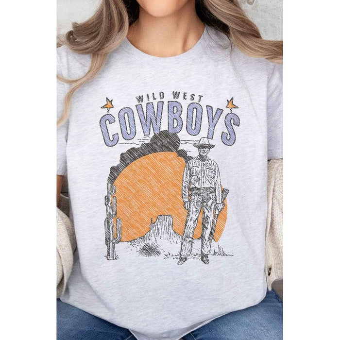 WILD WEST COWBOYS WESTERN OVERSIZED GRAPHIC TEE