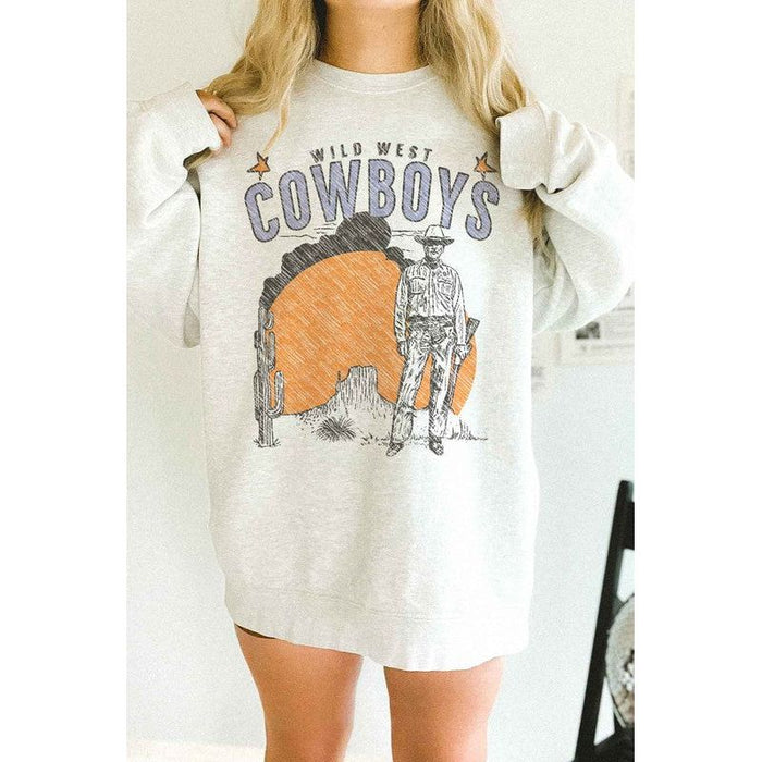 WILD WEST COWBOYS WESTERN OVERSIZED SWEATSHIRT