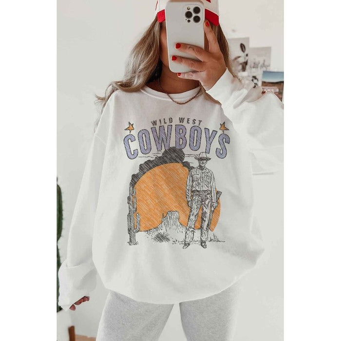 WILD WEST COWBOYS WESTERN OVERSIZED SWEATSHIRT