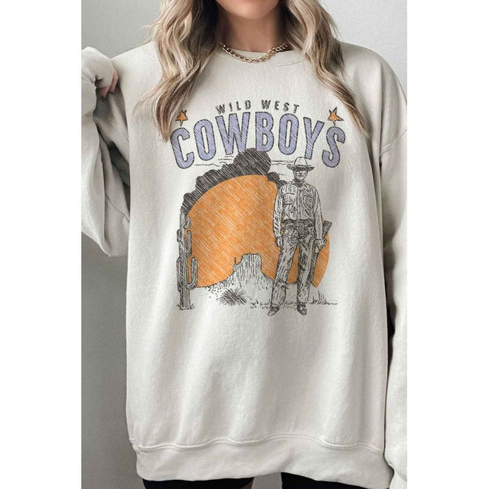 WILD WEST COWBOYS WESTERN OVERSIZED SWEATSHIRT