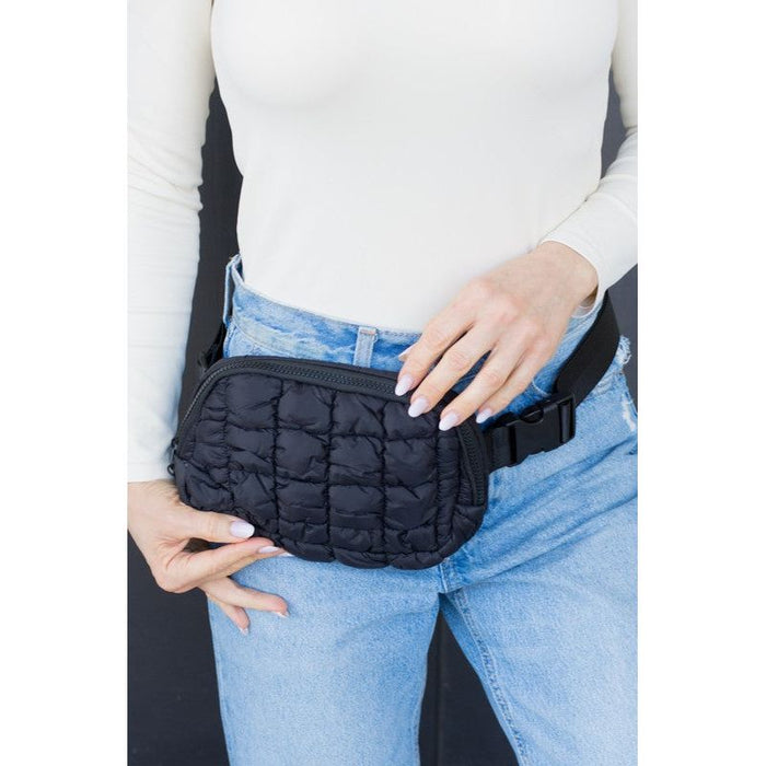 Anya Quilted Puffer Sling Belt Fanny Bum Bag