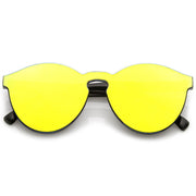 zeroUV 1980's Futuristic Monoblock Mirrored Flat Lens Sunglasses C123 Sunglasses