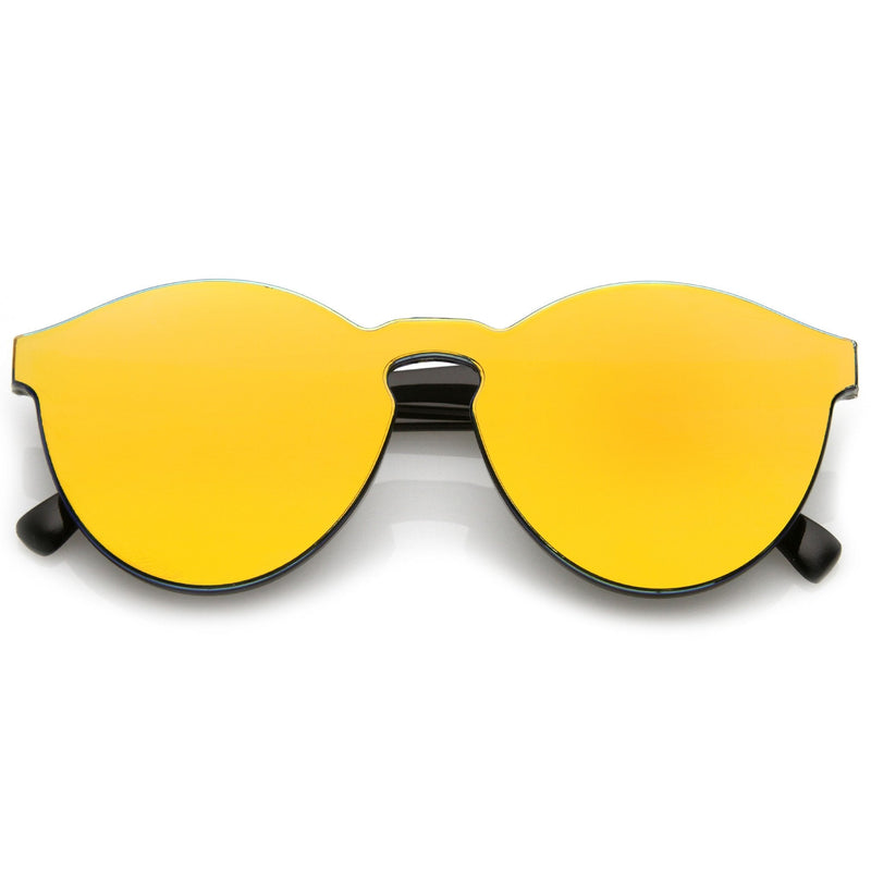 zeroUV 1980's Futuristic Monoblock Mirrored Flat Lens Sunglasses C123 Sunglasses