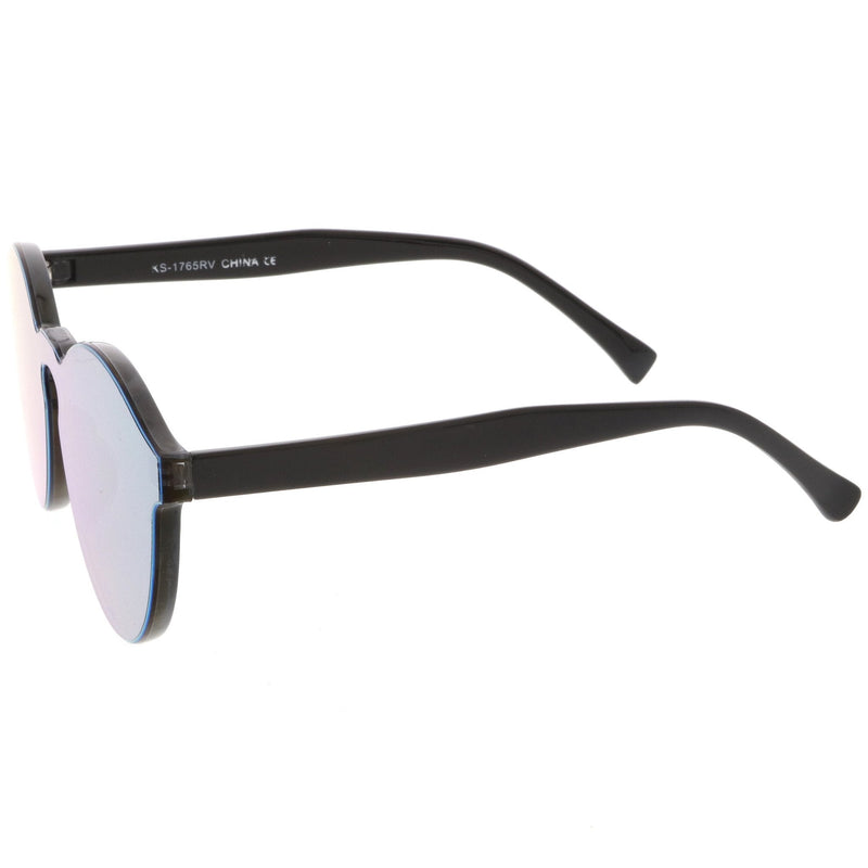 zeroUV 1980's Futuristic Monoblock Mirrored Flat Lens Sunglasses C123 Sunglasses