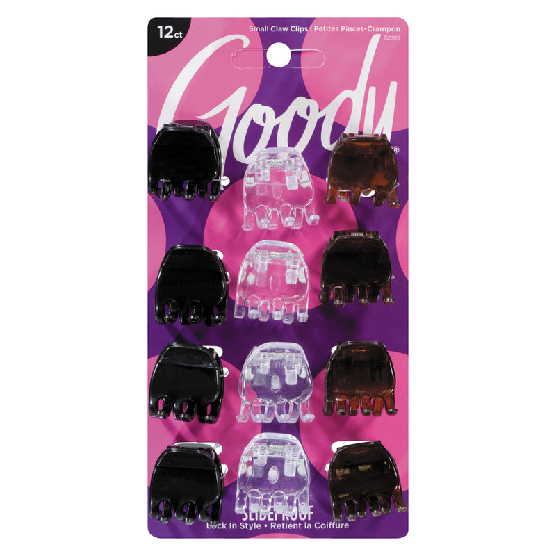 Goody Goody Half Claw Hair Clips, Small, Assorted Colors Hair Care Black