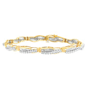 Bids.com 14K Yellow Gold Round and Baguette Cut Winding Love Diamond Bracelet (3.00 cttw, H-I Color, SI1-SI2 Clarity) Bracelets