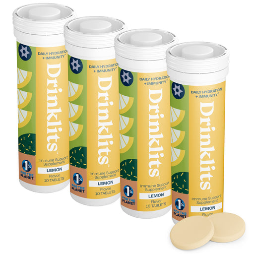 Drinklits Lemon Daily Immune Support Tablets (4) Tube Bundle Hydration Electrolyte Tablets
