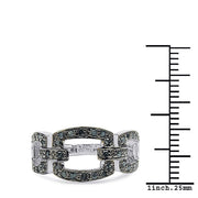 Bids.com 0.36 Carat Genuine Blue Diamond .925 Sterling Silver Ring Rings