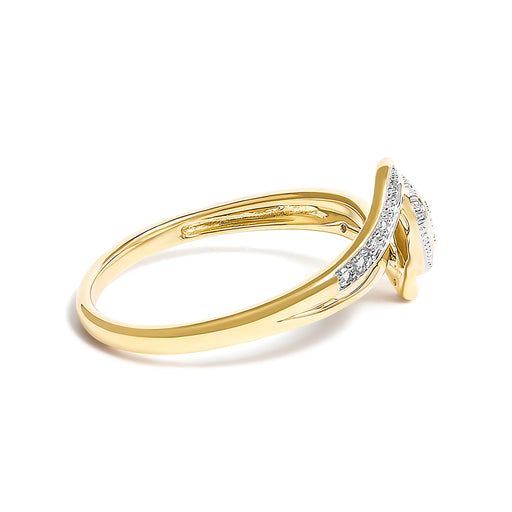 Bids.com 10K Yellow Gold Diamond Accent Filigree Heart Promise Ring (I-J Color, I3 Clarity)- Size 7 Rings