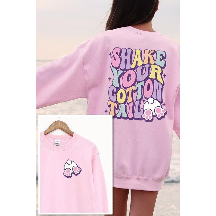 Tail Easter Front Back Graphic Fleece Sweatshirts