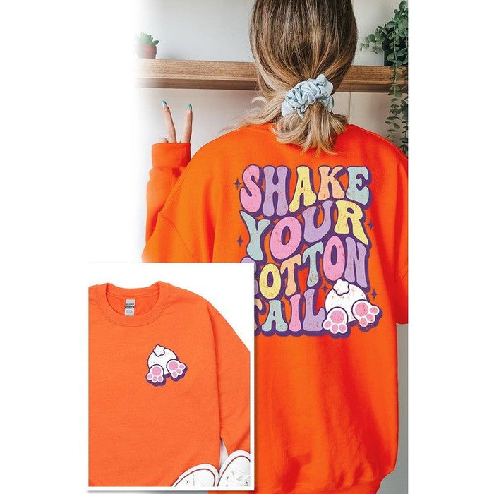 Tail Easter Front Back Graphic Fleece Sweatshirts