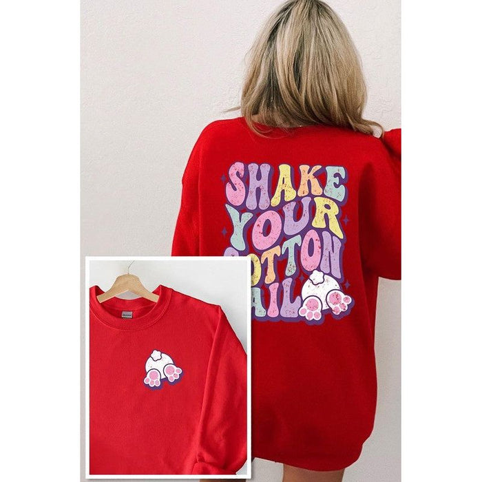 Tail Easter Front Back Graphic Fleece Sweatshirts