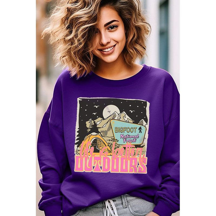 Bigfoot Wanderlust Graphic Fleece Sweatshirts