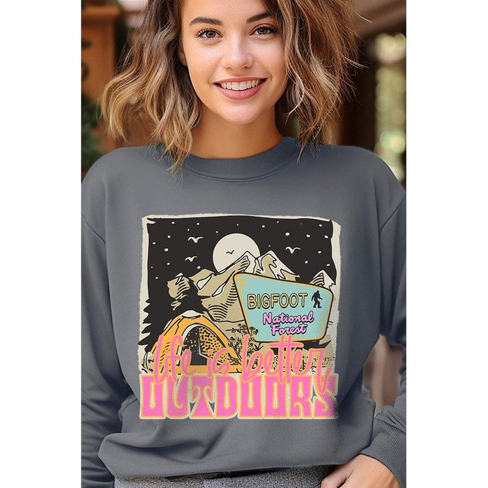 Bigfoot Wanderlust Graphic Fleece Sweatshirts