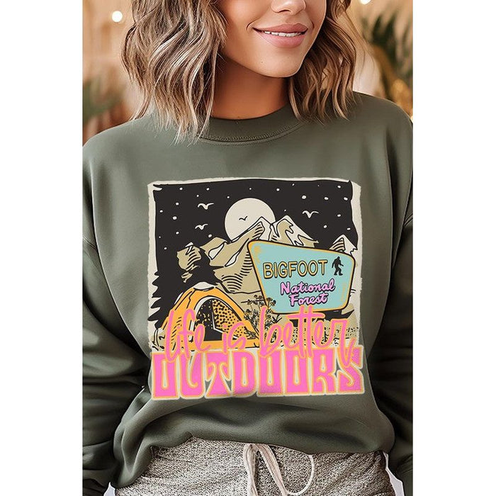 Bigfoot Wanderlust Graphic Fleece Sweatshirts