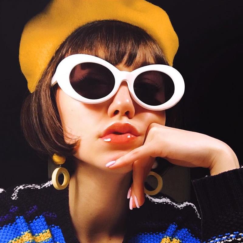 zeroUV Retro 1990's Fashion Oval Clout Goggle Sunglasses 51mm C381 Sunglasses