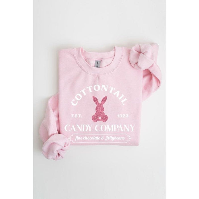 Easter Bunny Glitter Graphic Fleece Sweatshirts