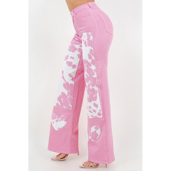 Rodeo Wide Leg Jean in Pink