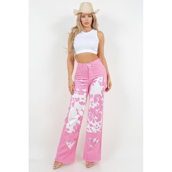 Rodeo Wide Leg Jean in Pink