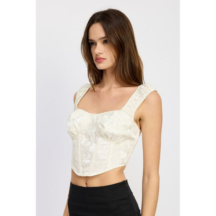 Puff Sleeve Corset Top