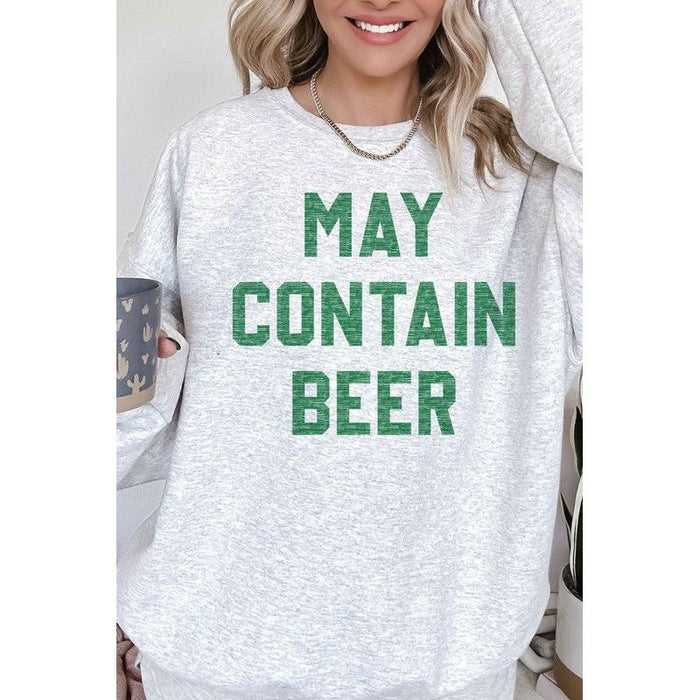 May Contain Beer St Patrick's Oversized Sweatshirt