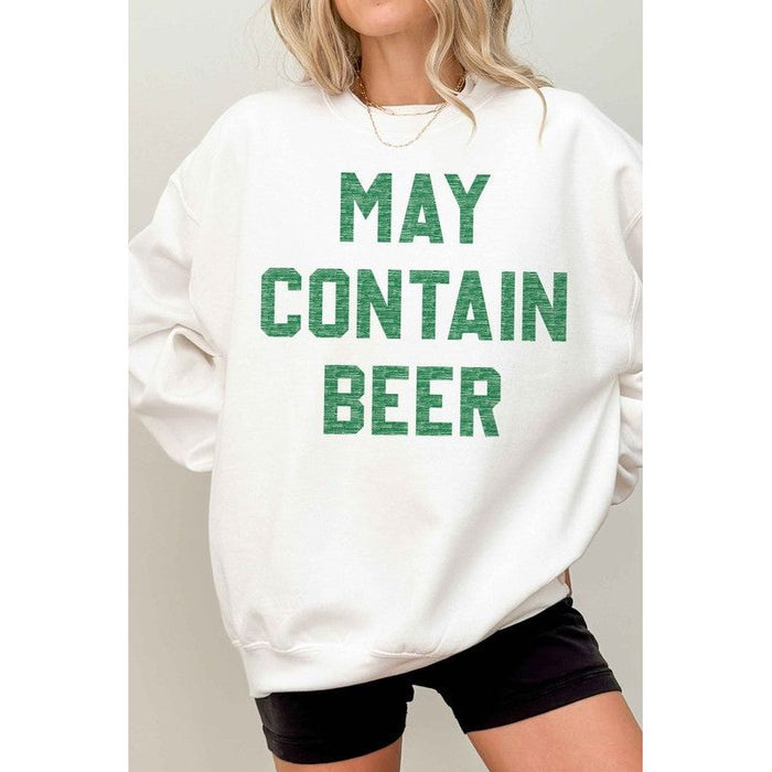 May Contain Beer St Patrick's Oversized Sweatshirt