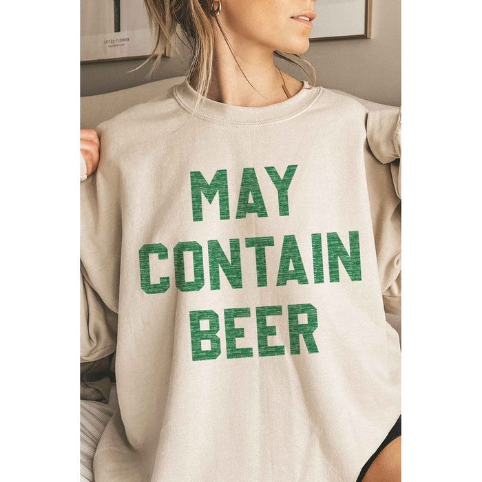 May Contain Beer St Patrick's Oversized Sweatshirt