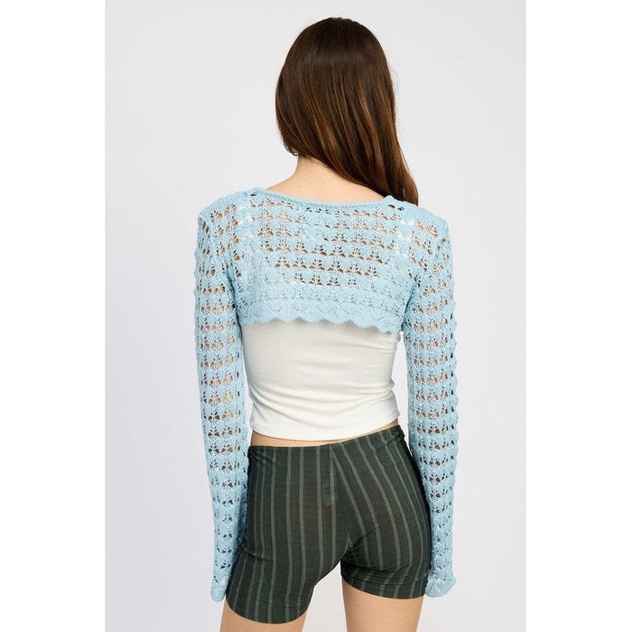 Crochet Bolero With Drawstrings