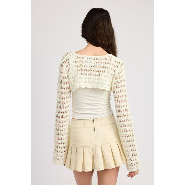 Crochet Bolero With Drawstrings