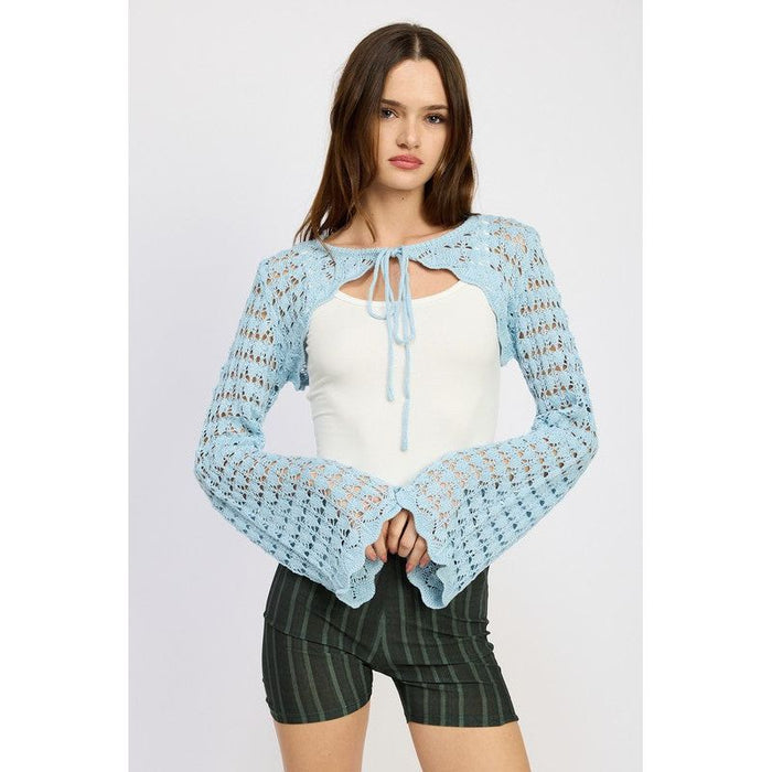 Crochet Bolero With Drawstrings