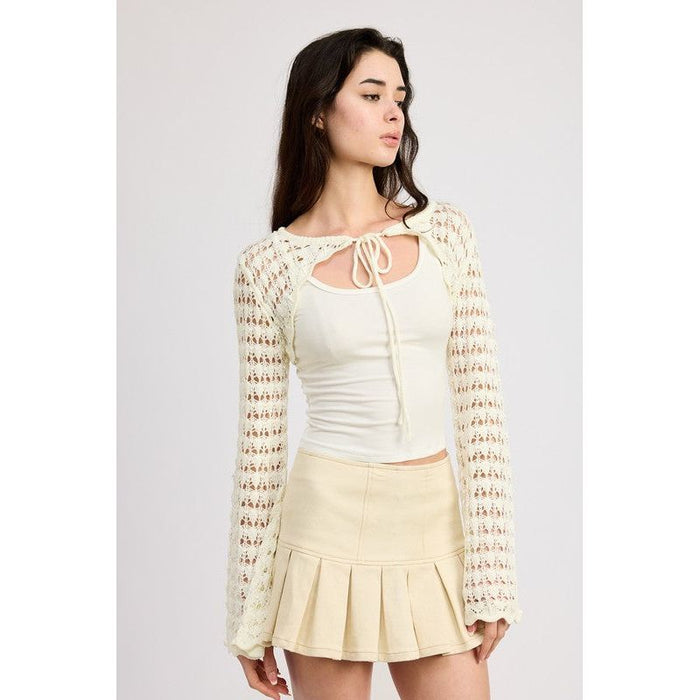 Crochet Bolero With Drawstrings