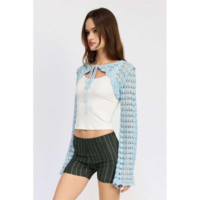 Crochet Bolero With Drawstrings