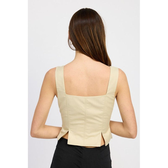 Bustier Top With Slit Detail