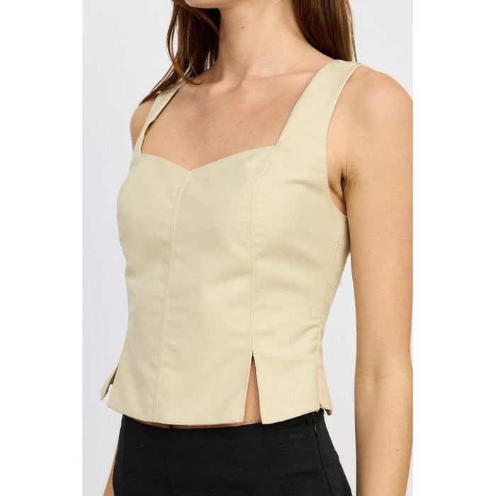 Bustier Top With Slit Detail