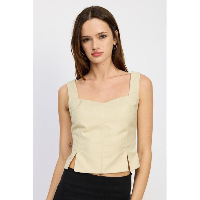 Bustier Top With Slit Detail