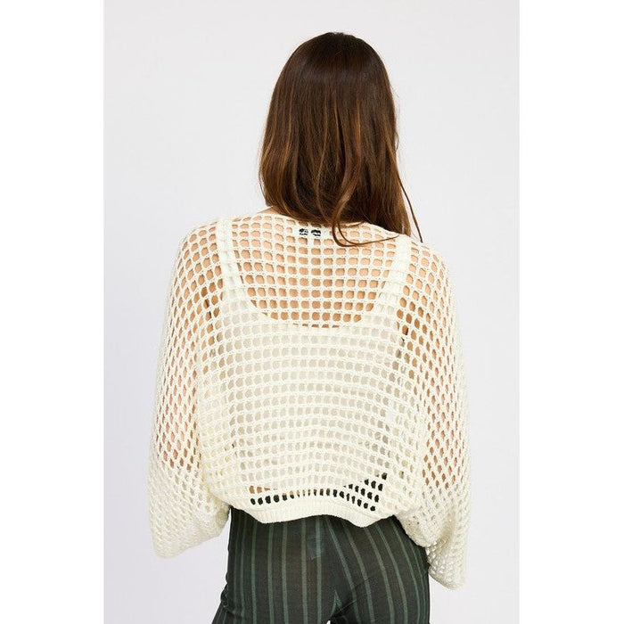 Open Knit Kimono Bolero